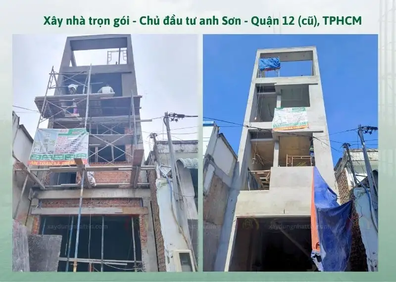 Xây nhà trọn gói - Chủ đầu tư anh Sơn - Quận 12 (cũ), TPHCM Xây dựng Nhất Tín