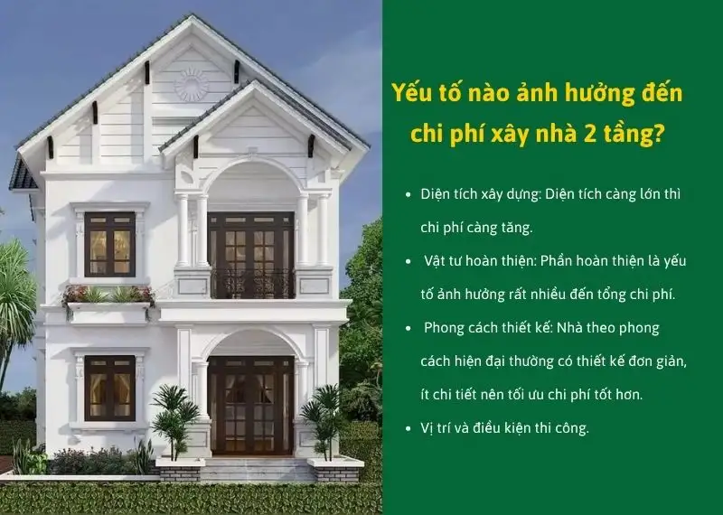 Yếu tố nào ảnh hưởng đến chi phí xây nhà 2 tầng Xây dựng Nhất Tín