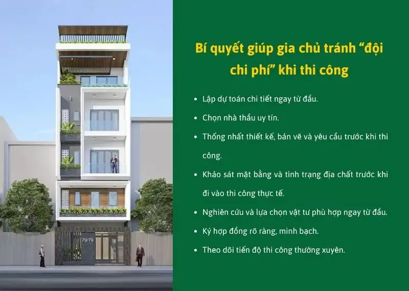 Bí quyết giúp gia chủ tránh “đội chi phí” khi thi công nhà 4 tầng 100m2 Xây dựng Nhất Tín