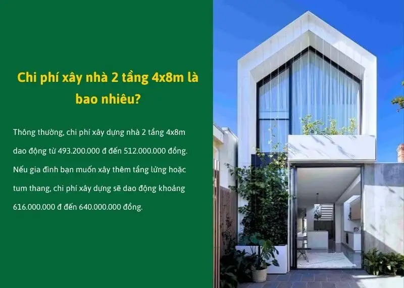 Chi phí xây nhà 2 tầng 4x8m Xây dựng Nhất Tín