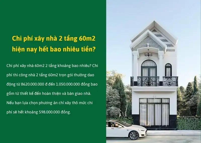 Chi phí xây nhà 2 tầng 60m2 hiện nay hết bao nhiêu tiền Xây dựng Nhất Tín