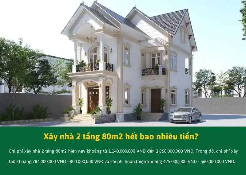 Chi phí xây nhà 2 tầng 80m2 hết bao nhiêu tiền Xây dựng Nhất Tín