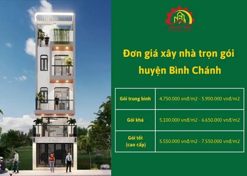 Đơn giá xây nhà trọn gói huyện Bình Chánh Xây dựng Nhất Tín