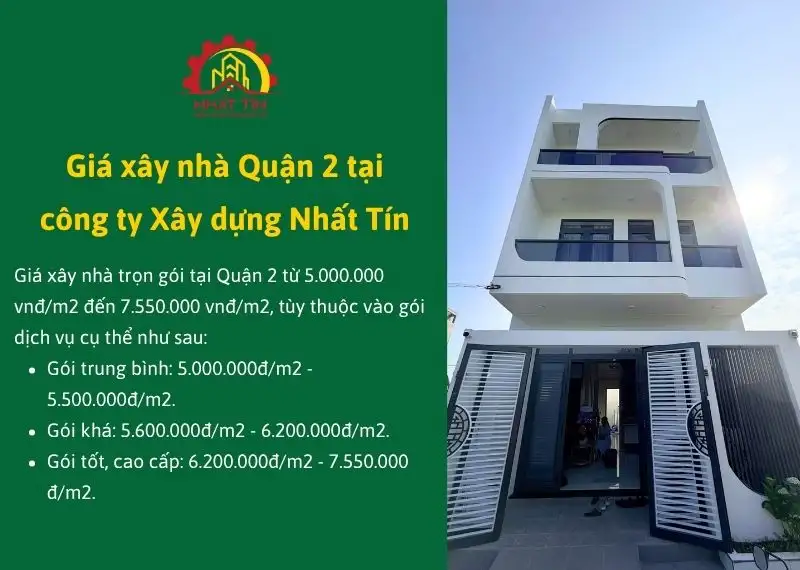 Đơn giá xây trọn gói nhà tại quận 2 Xây dựng Nhất Tín 1