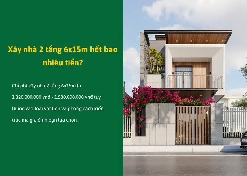 Xây nhà 2 tầng 6x15m mới nhất hết bao nhiêu tiền Xây dựng Nhất Tín