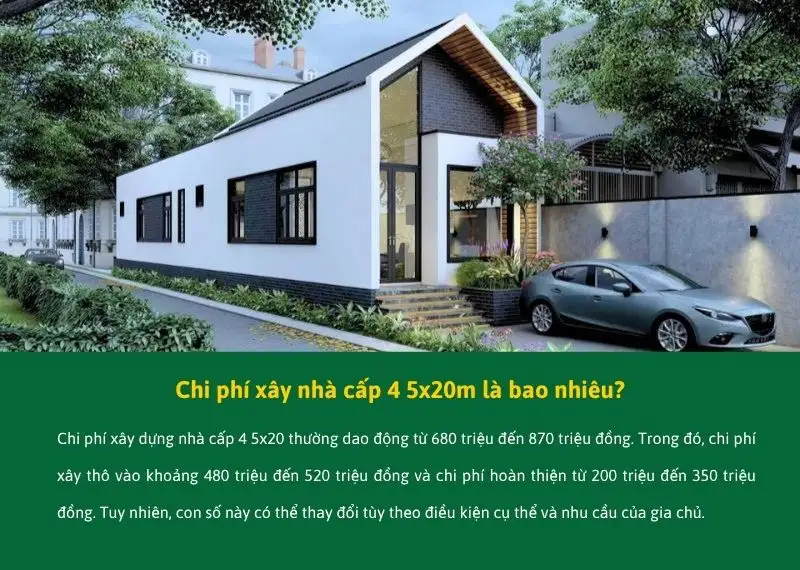 Chi phí xây nhà cấp 4 5x20m hiện nay là bao nhiêu Xây dựng Nhất Tín