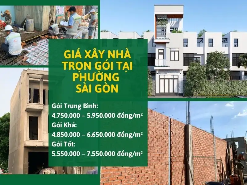 Tổng hợp giá xây nhà trọn gói tại Phường Sài Gòn Xây dựng Nhất Tín 1