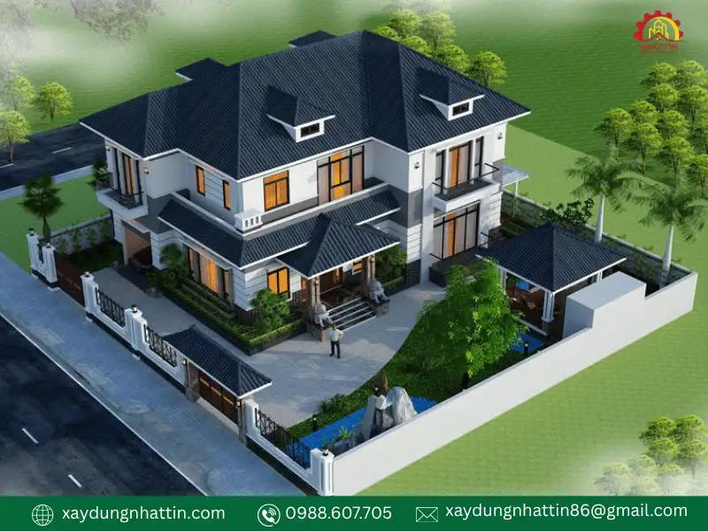 Tổng hợp 20 mẫu biệt thự 2 tầng 4 phòng ngủ đẹp hiện đại tiện nghi bậc nhất 2026
