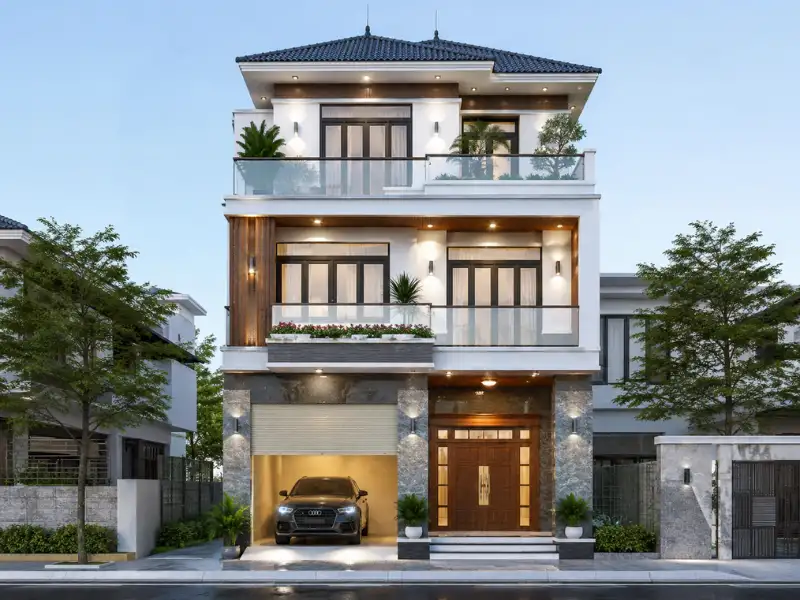 Top 8 mẫu nhà 3 tầng có gara tiện nghi nhất 2026