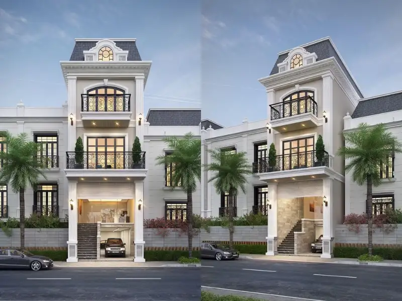 Top 8 mẫu nhà 3 tầng có gara tiện nghi nhất 2026
