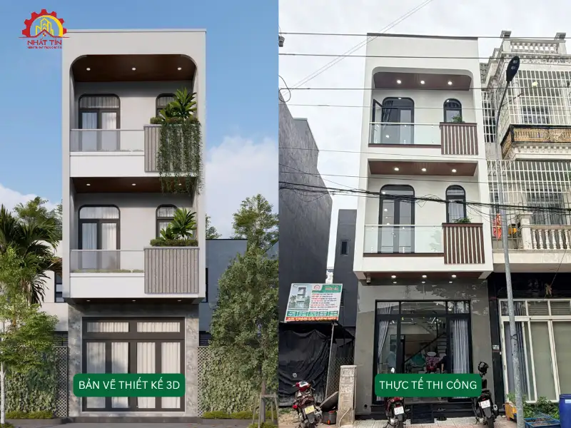 Dự án nhà phố 1 trệt 2 lầu | CDT Chị Hoàn | Xây Nhà Trọn Gói Bình Dương | Xây Dựng Nhất Tín