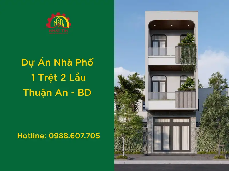 Dự án nhà phố 1 trệt 2 lầu | CDT Chị Hoàn | Xây Nhà Trọn Gói Bình Dương | Xây Dựng Nhất Tín